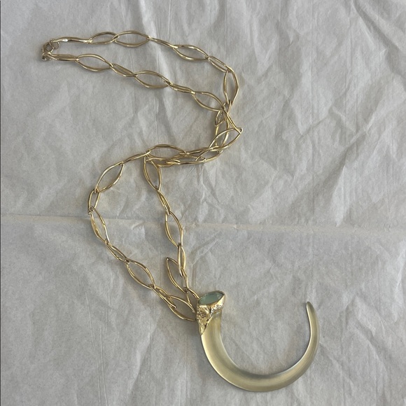 Alexis Bittar Gold Crescent Long Necklace